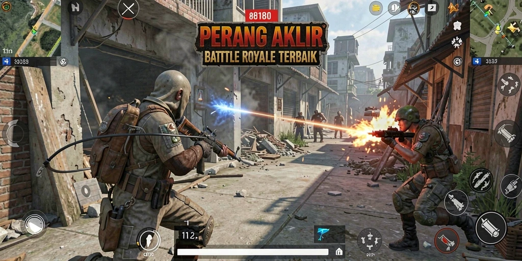 Gameplay epik dalam 8180 dengan pertarungan Battle Royale.