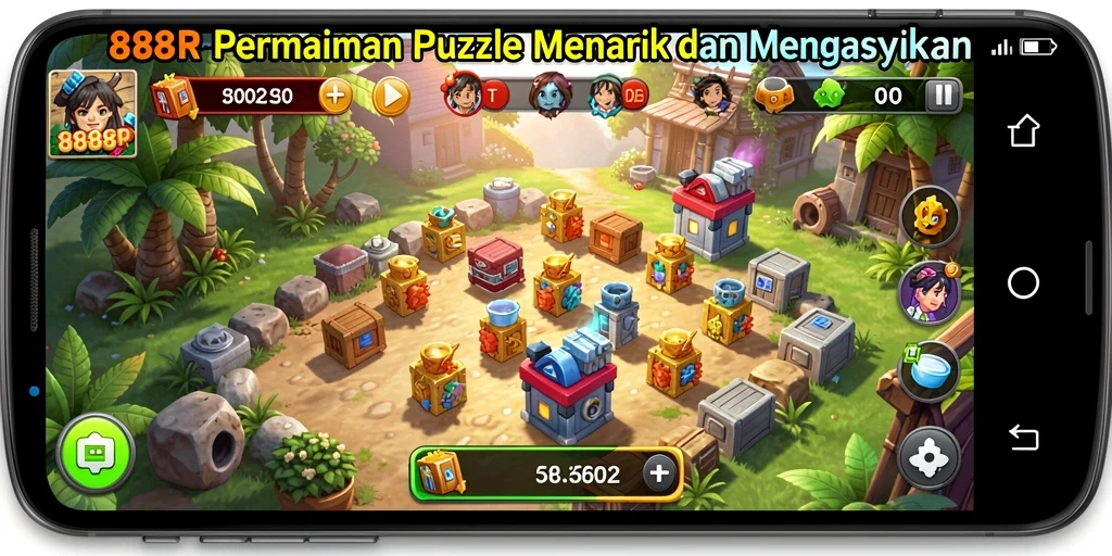 Tampilan gameplay seru dari 888R dengan berbagai tantangan Puzzle.