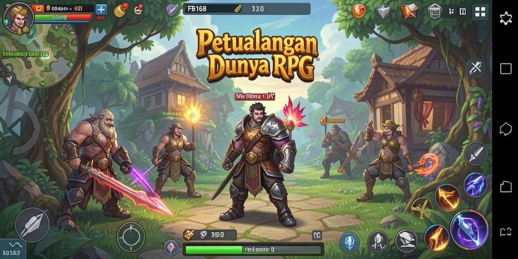Screenshot gameplay FB168 yang menampilkan aksi seru dalam pertempuran RPG.