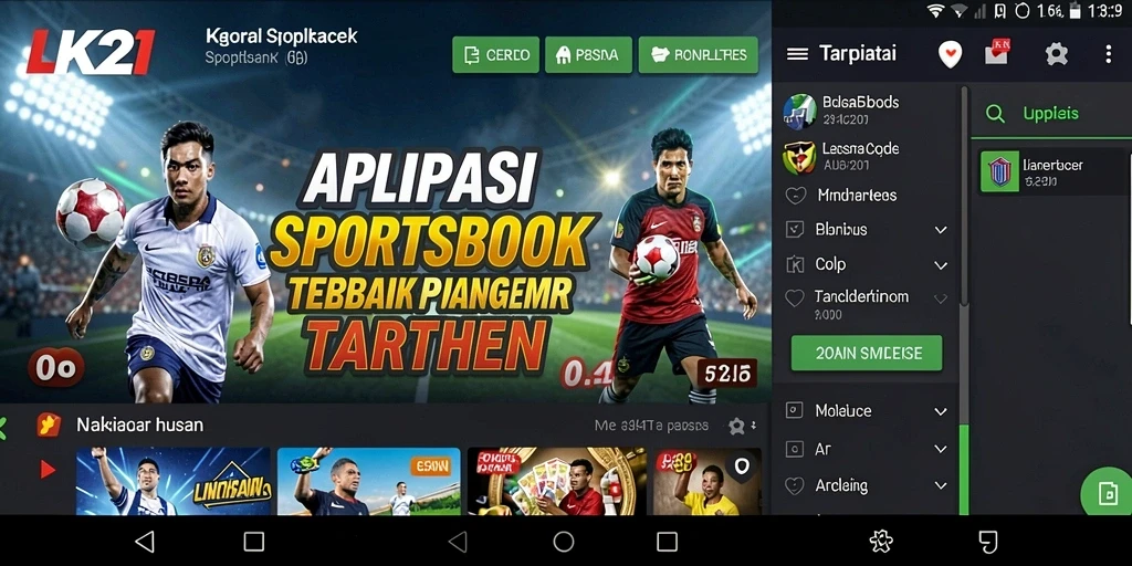 Screenshot menunjukkan antarmuka pengguna LK21 saat taruhan berlangsung.