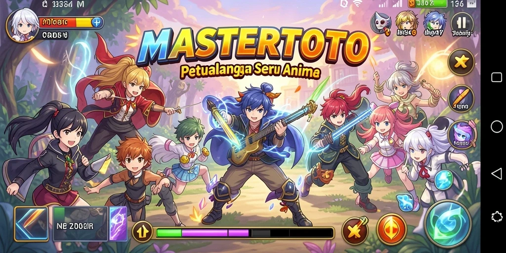 Tampilan gameplay menarik dari MASTERTOTO dengan karakter anime yang hidup.