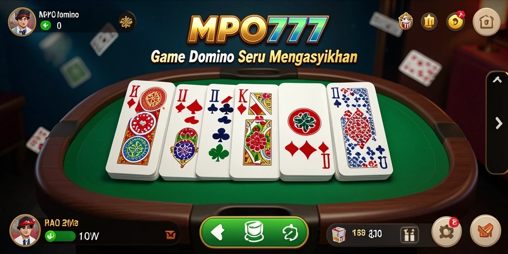 Screenshot gameplay domino MPO777 dengan tampilan menarik dan seru.