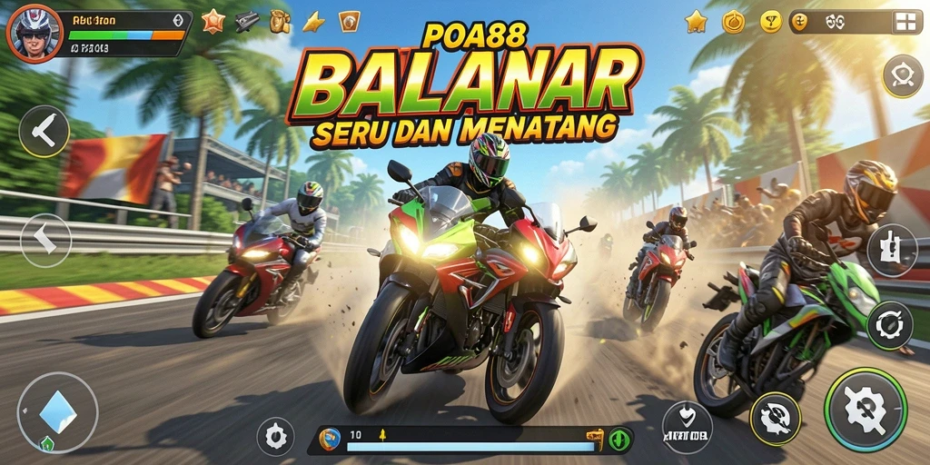 Screenshot POA88 menampilkan balapan motor yang seru dan mendebarkan.