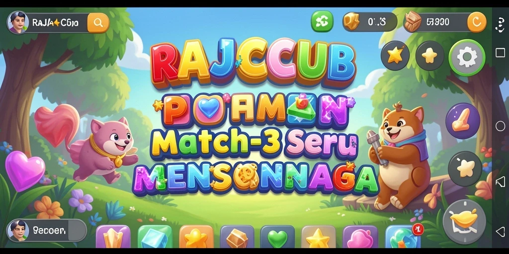 Tangkapan layar RAJACLUB menampilkan keseruan gameplay Match-3 yang menantang.