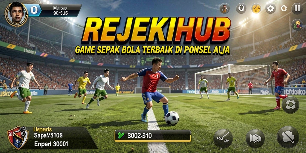 Screenshot gameplay REJEKIHUB menampilkan aksi seru di lapangan.