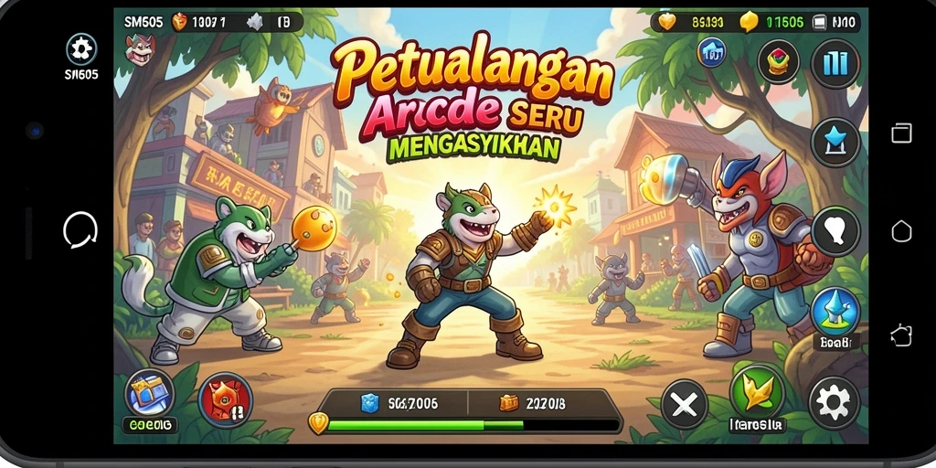 Tampilan seru dari gameplay SM605 yang penuh aksi.
