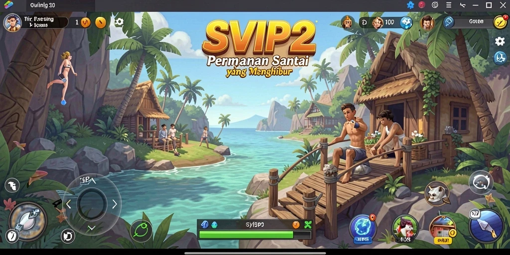 Screenshot gameplay SVIP2 yang penuh warna dan menantang.