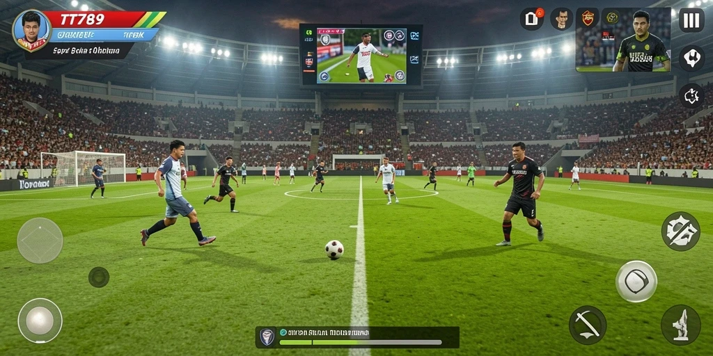 Tampilan gameplay nyata dari sepak bola di TT789.